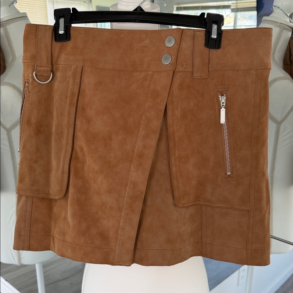 Free People Camel Suede Mini Skirt
